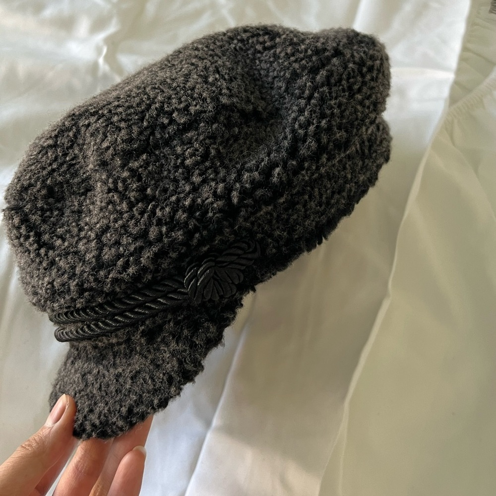 Sherpa newsboy cap